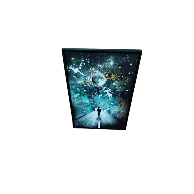 Whimsical Moon, Star, and Balloon Canvas Painting - Child’s Wall Art