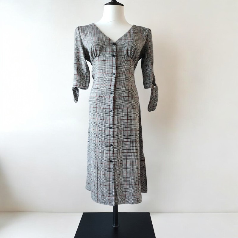 Mango Midi Plaid Dress