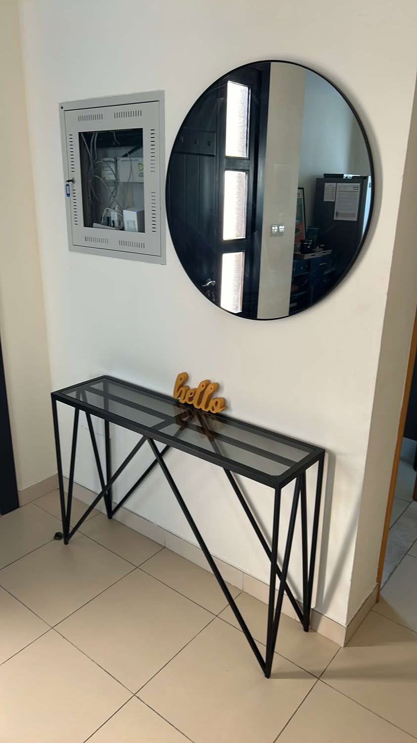 Metal and Glass Console Table