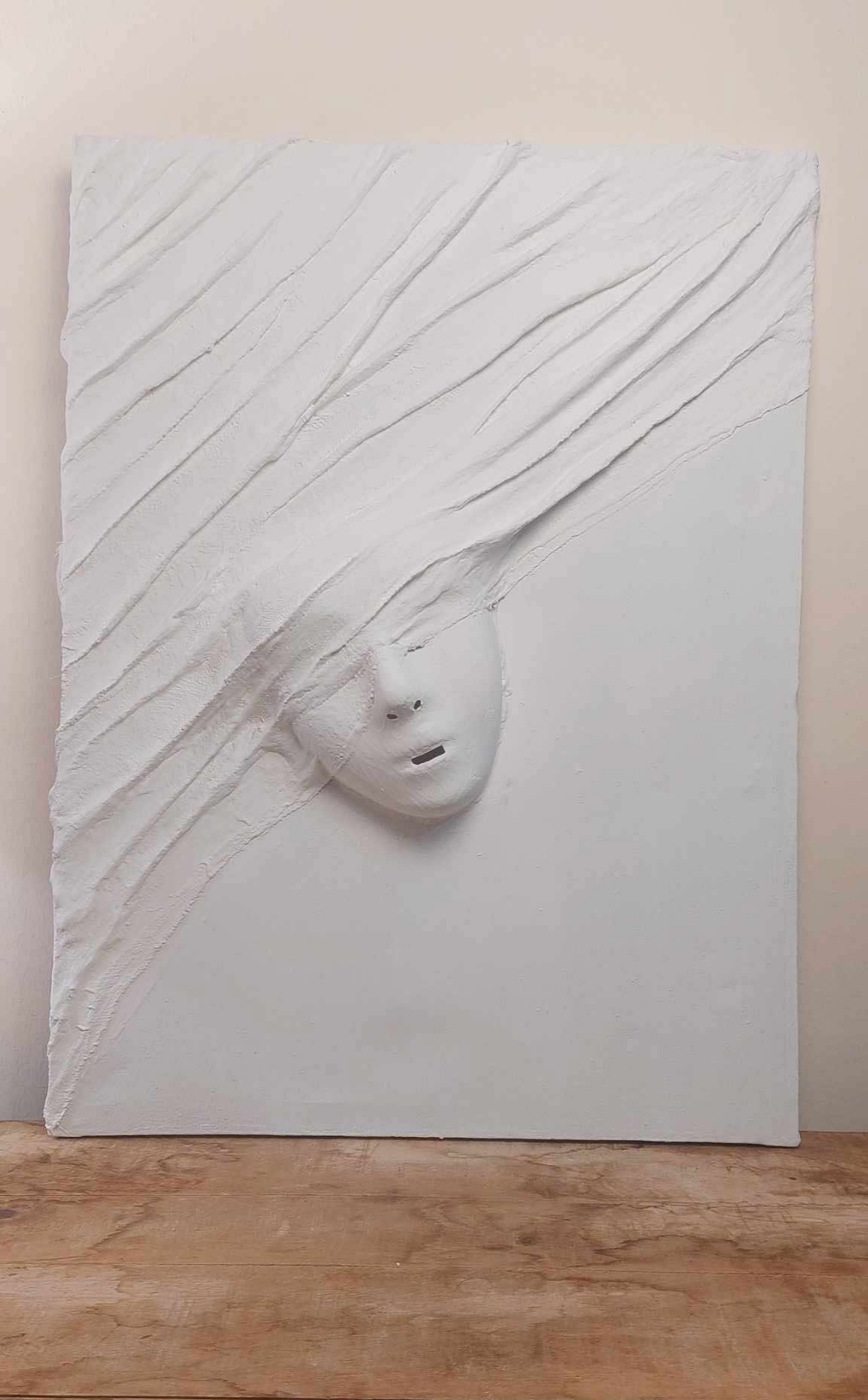 Textured  Face Sculpture Wall Painting