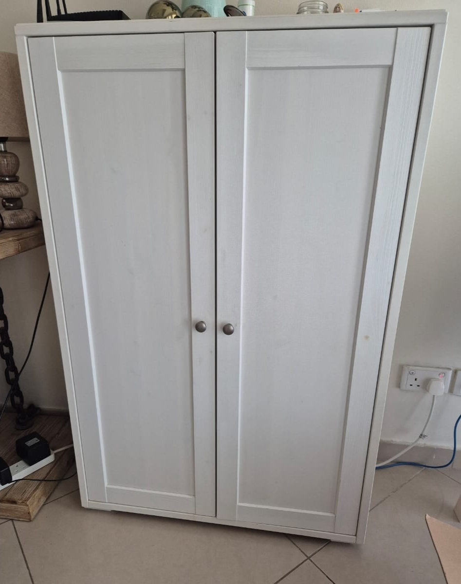 IKEA Havsta 2-Door White Cabinet with 4 Spacious Layers