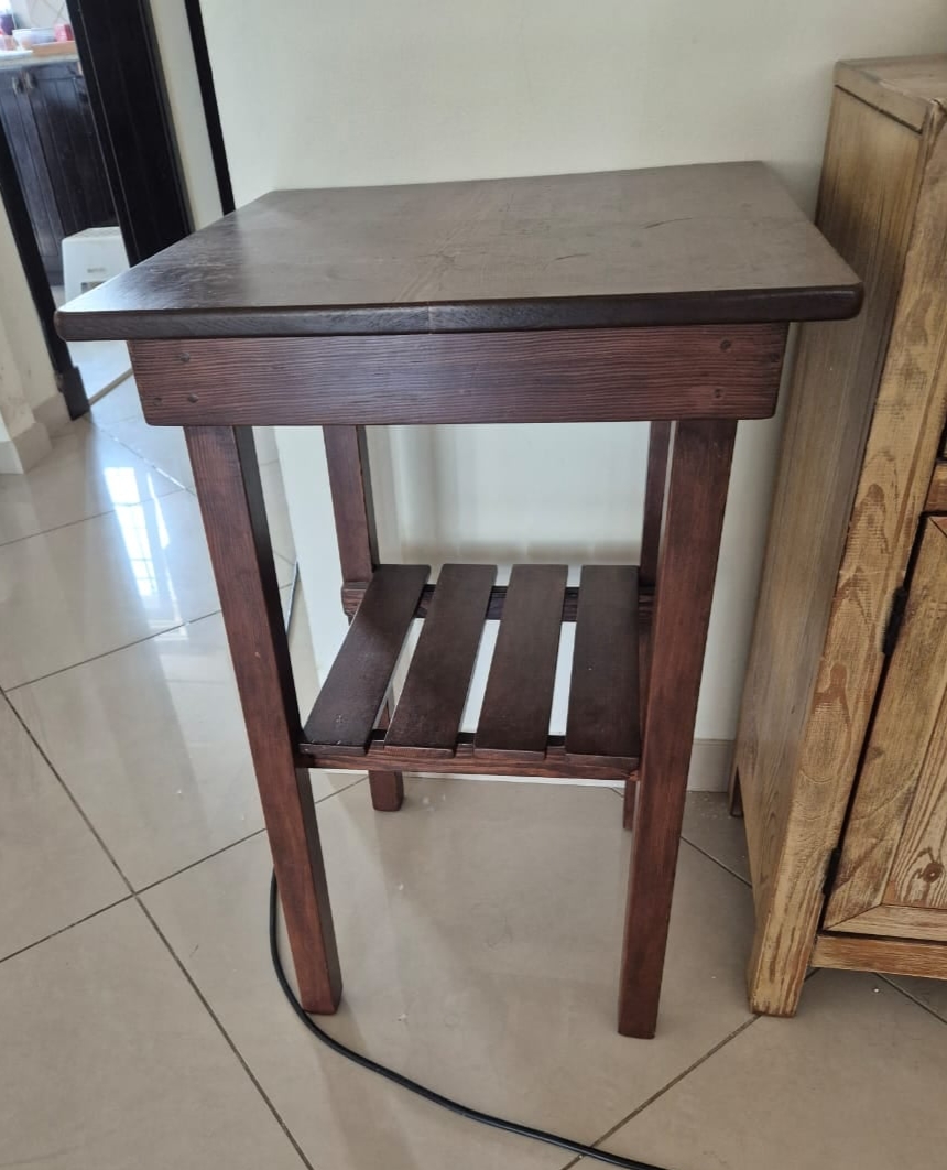 Preloved Wooden Side Table with Lower Shelf