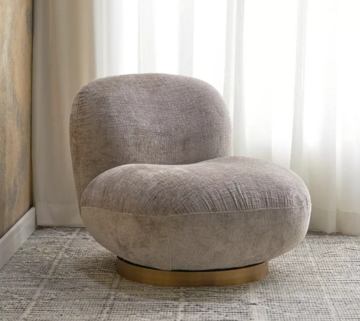 Rotating Fabric Swivel Armchair