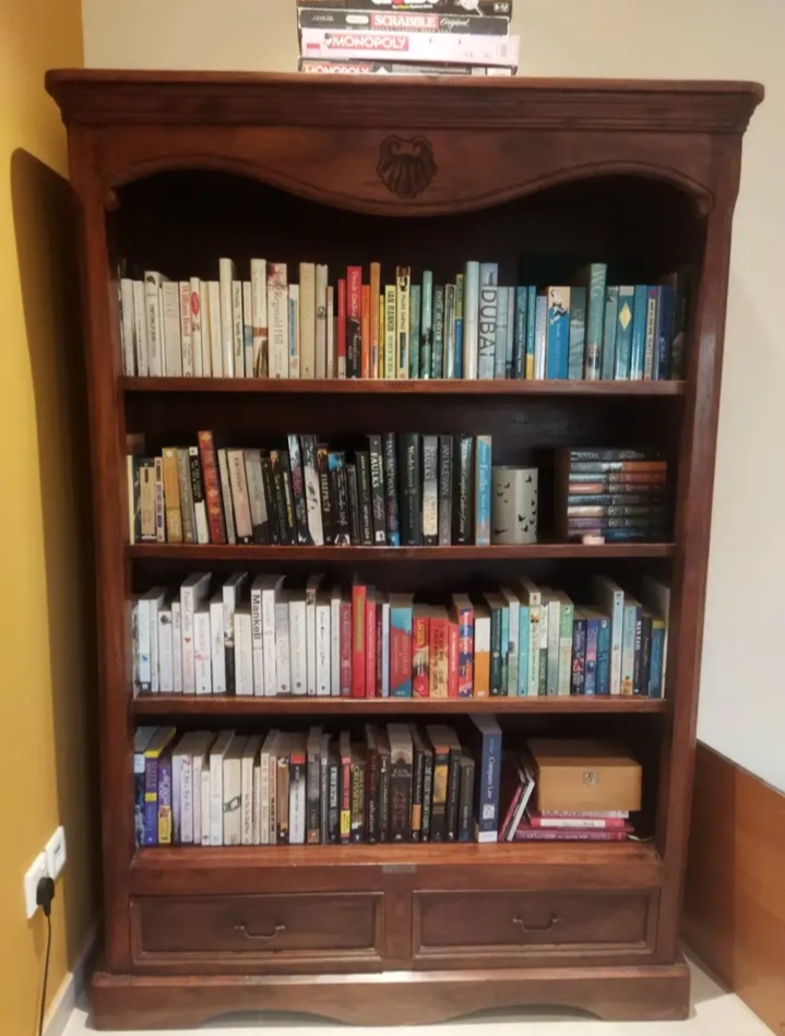 Handcrafted Solid Wood Bookcase with Drawers