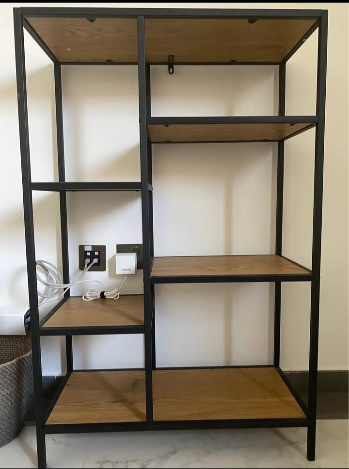 JYSK Black and Wood Shelving Unit