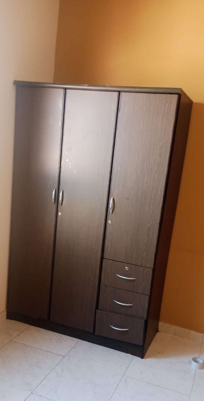 Brown Wardrobe with 3 Cabinets and 3 Drawers