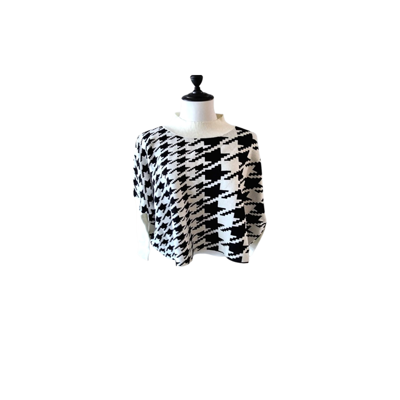 Oversized Houndstooth Tunic