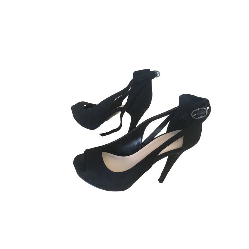 NINE WEST black velvet heels 37