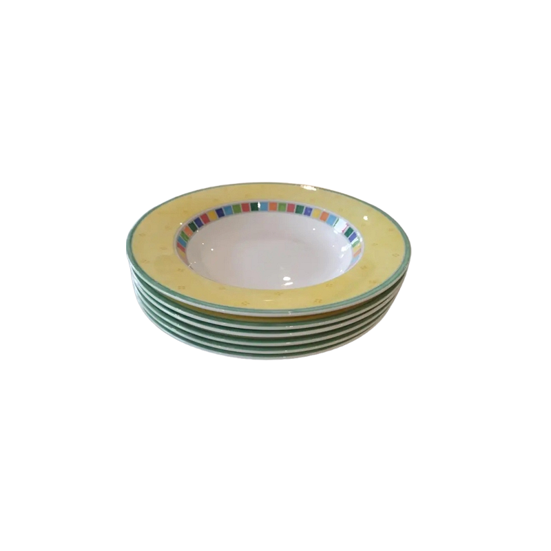 Villeroy & Boch Alea Limone Rim Soup Bowl Set - 6 Pcs