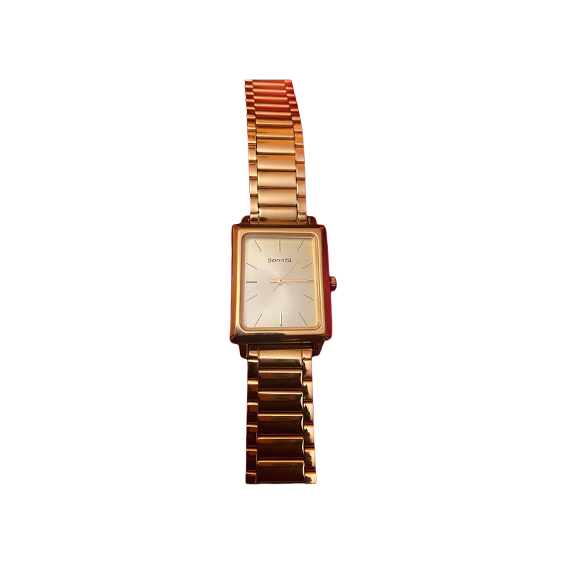 Sonata Gold-Plated Analog Watch for Men – Elegant and Timeless Design