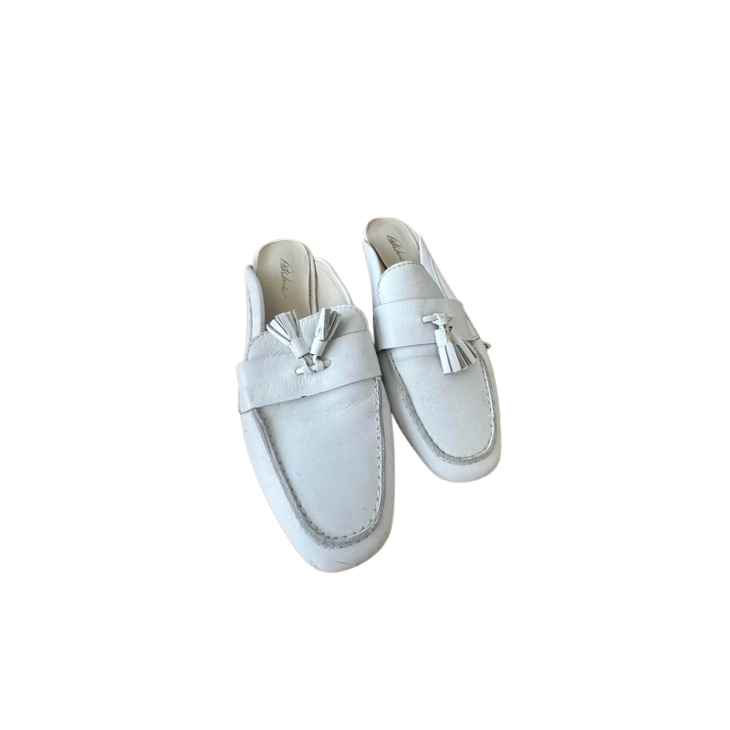 Park Lane White Leather Mules